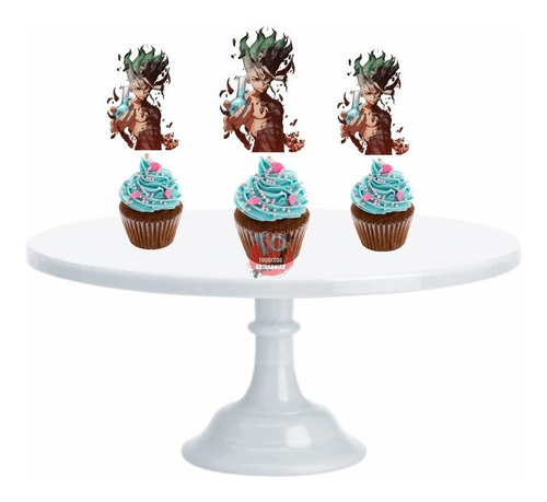 Dr Stone Cupcake Toppers Adorno Para Muffins X10
