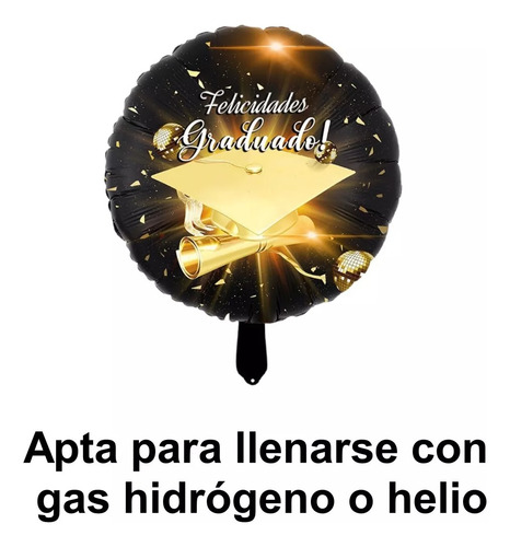 50 Globos Graduacion 18 PuLG. Fiesta Decoracion En Español Color Negro