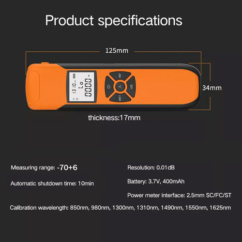 Mini Testador De Fibra Óptica Recarregável