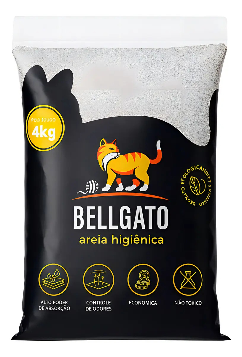 Areia Higiênica Gato 4kg Grão Grosso Bellgato Ecológica