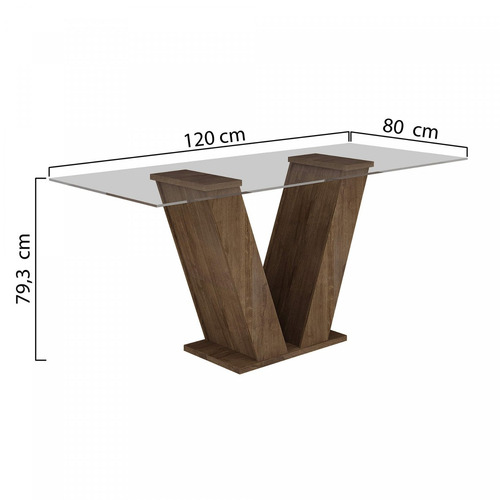 Mesa De Jantar Tampo De Vidro E 4 Cadeiras Classic Cel Ch