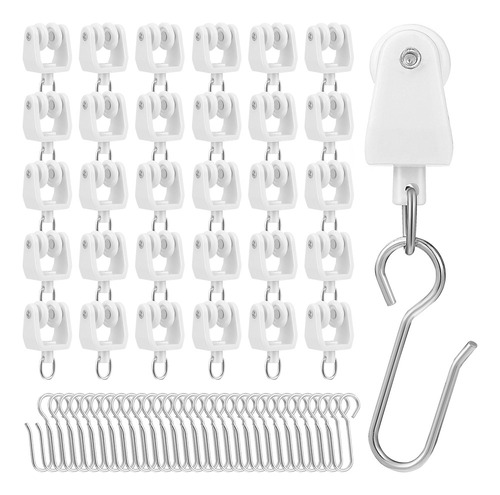 - Rieles Deslizantes For Cortinas, Accesorios Con Gancho, 30