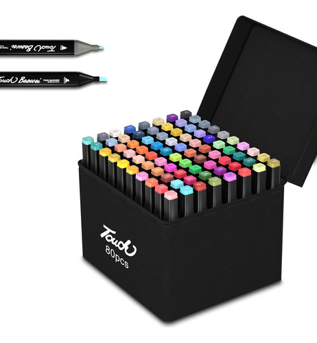 . Marcadores Doble Punta Plumones Punta Pincel 80 Colors