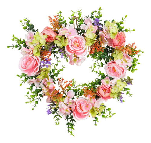 Corona De Rosas Artificiales En Forma De Corazón Para El