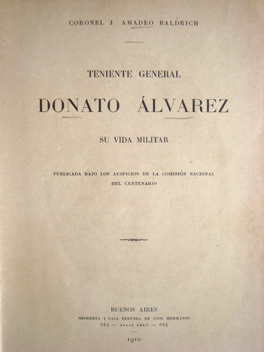 Teniente General Donato Álvarez Su Vida Militar 1910 47n 489