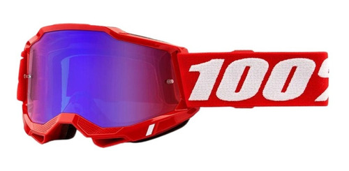 Goggle 100% Accuri 2 Rojo Mica Espejo Azul