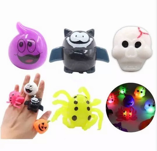 A 60pzs Decoración Halloween Anillo Y Collar De Flash Led