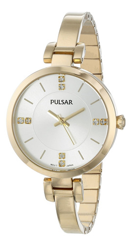 Reloj Pulsar Ph8034 Crystal-acente Con Tono Dorado Y Brazale