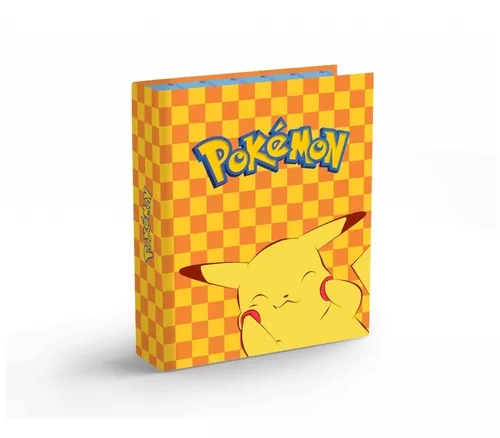 Fichário Pasta Álbum Pokemon Pikachu Fofo Xadrez Capa Dura