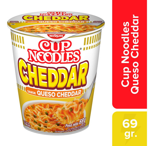 Fideos Cup Noodles Nissin Sabor Cheddar 69 Gr.