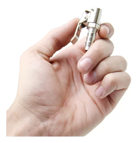 Kit 5 Mt Mangueira Ar Compressor + Bico Encher Pneu Presilha