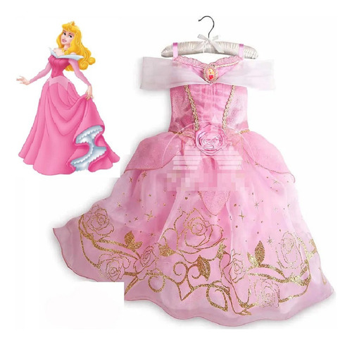Disfraz Vestido Niña Bella Durmiente Aurora Fiesta Navidad