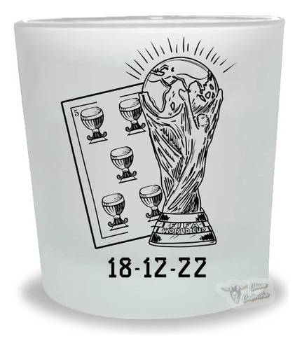 Vaso De Whisky Messi 5 De Copas Campeón Mundial - En Caja