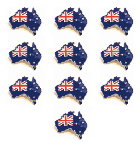 10 Broches De Sombrero Australiano, Broche De Bandera Nacion