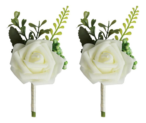 2 Ramilletes Y Flor Ojal, Flor Rosa Para La Decoración De