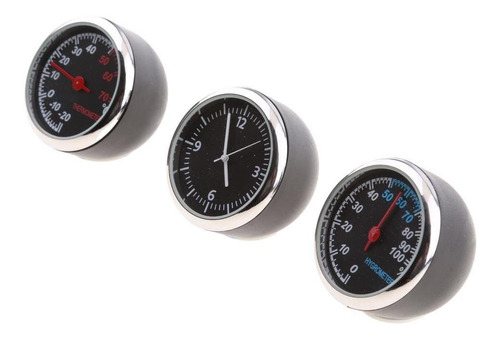 3pcs / Set Termómetro Digital Para Coche Higrómetro Reloj