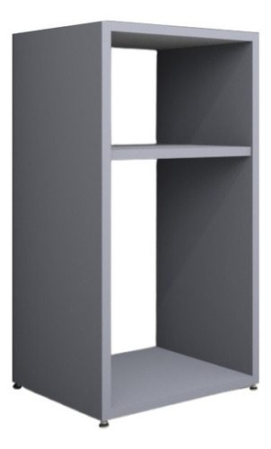 Mesa De Cabeceira Pequena 2 Nichos Em Mdf Acabamento Fosco Cor Azul Sereno