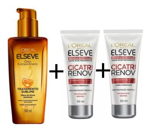 Óleo Extraordinário Elséve 100ml Kit Com 03 Itens
