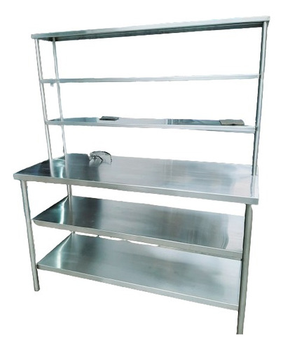 Mesa De Trabajo 6 Niveles 60x140 Cm Myc Inox