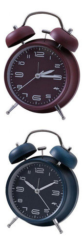 2pcs Reloj Despertador Mini Mecánico Clock Mute Pantalla