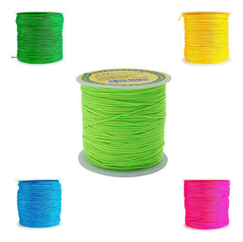 Hilo Para Pulsera Chino Elastico Bisutería 0.8 Mm 92 Metros Color Verde Claro