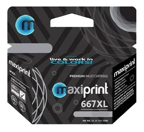 Cartucho Hp 667 Negro Ink Cartridge Para Hp 2375 2775 6475