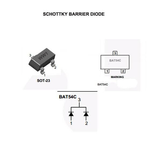 Diodo Bat54c Kit 100pcs