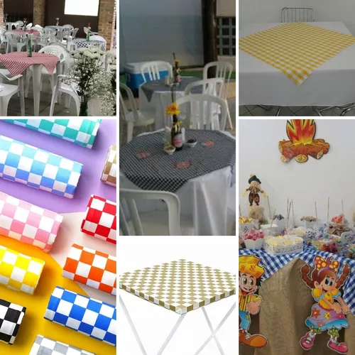 20 Toalhas de mesa Xadrez Plástica Cobre Mancha 80x80CM Várias Cores Xadrez  Quadriculado - Mesa Quadrada de Convidados Decoração de mesa Descartável  para Festa infantil Aniversário Tema