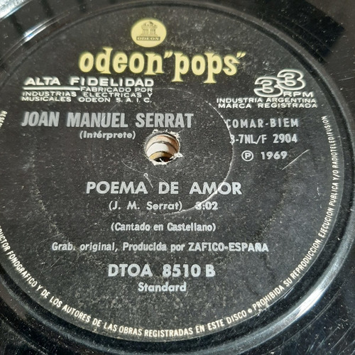 Simple Joan Manuel Serrat Odeon Pops 8510 C17