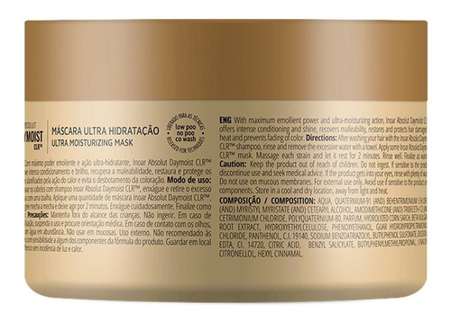 Imagem 4 de 4 de Máscara Inoar Absolut Daymoist Reparação Total 250g