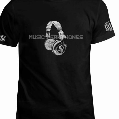 Camiseta Audifonos Estampados Hombre Mujer Nu Crown Eco Inp