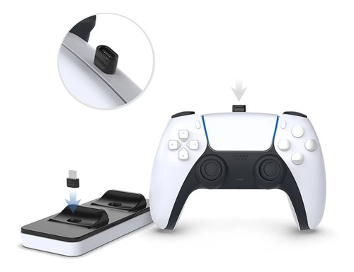 Base Premium Soporte Cargador Dual Para Controles De Ps5