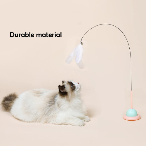 Juguete For Gatos Con Plumas, Cascabeles Y Ventosas,