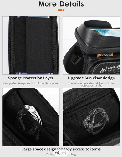 Imagen 6 de 6 de Bolso Al Aire Para Bicicleta