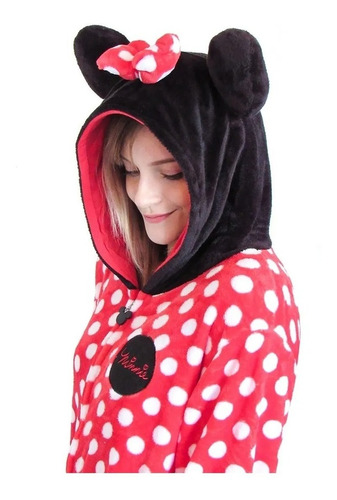 Pijama Macacão Pelúcia Kigurumi Minnie Mouse Disney Original