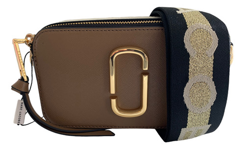 Bolsa Crossbody Marc Jacobs Snapshot Acabado de los herrajes Dorado Color Café Color de la correa de hombro Multicolor Diseño de la tela Liso