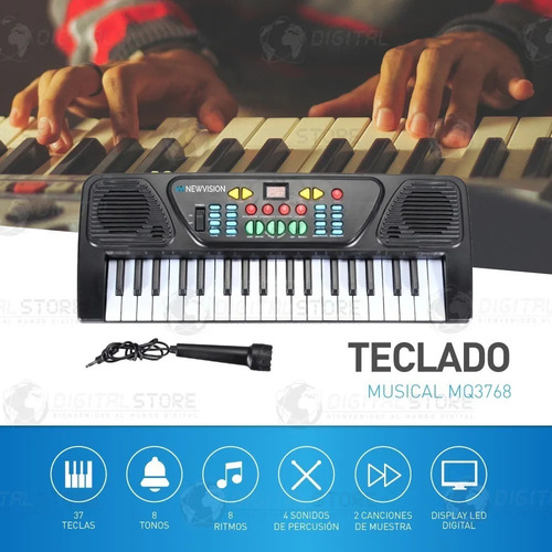 Imagen 2 de 10 de Teclado Musical Piano Organo Infantil Niño Juguete 37 Teclas