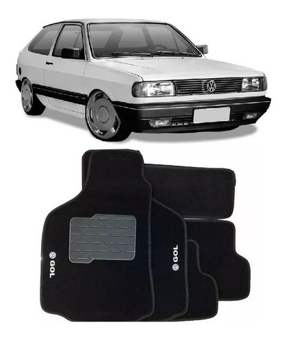 Jogo Tapete Preto Carpete - Volkswagen Gol Quadrado 1982 Até 1995