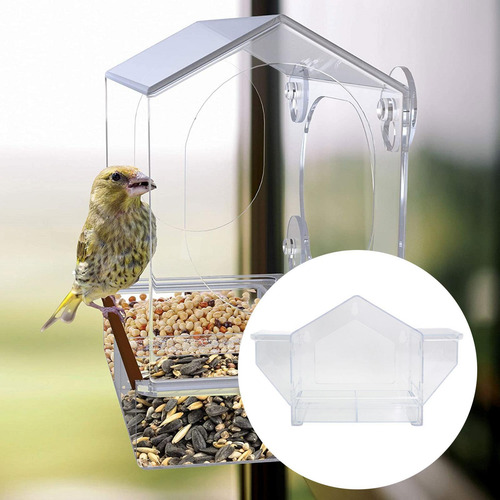 Window Bird Alimenter Acrílico Birdfeeder Para Ver Birds