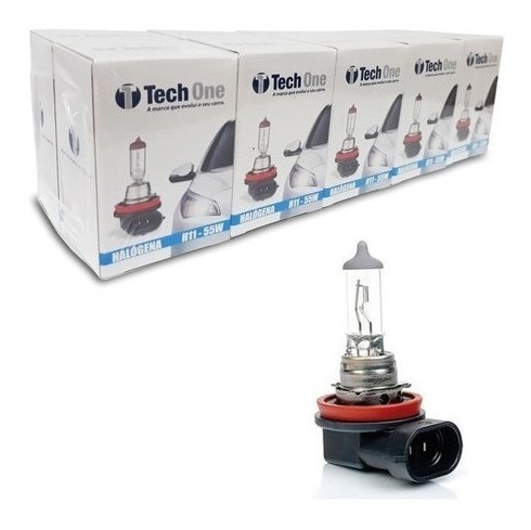 Kit 10 Lampada Halogena H11 3000k 12v 55w Techone