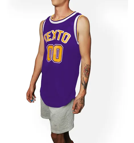 Playera Basquetbol Basket Personalizable Lakers Long Fit Env o