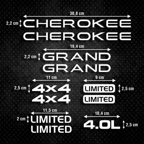 Calcomanias Grand Cherokee Jeep Set X 11 Piezas