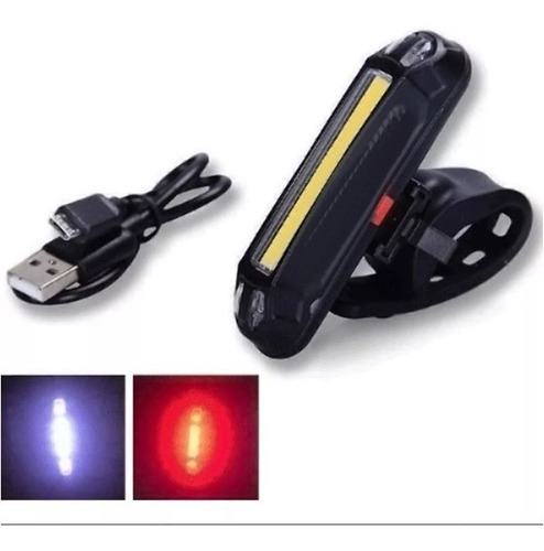 Lanterna Led Traseira 2 Cores Bike Sinalizador Usb 5 Modos!