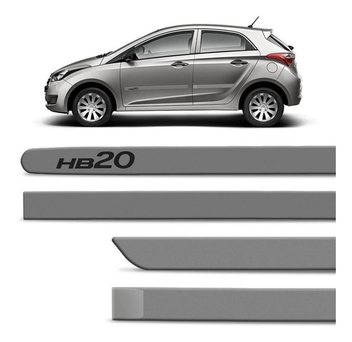 Moldura Bagueta Lateral Hyundai Hb20 Hatch 2013 2018 2021