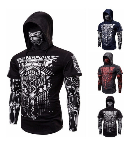 Sudadera Con Capucha Cyberpunk Ninja De Talla Grande
