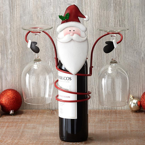 Soporte Portátil Para Copas De Vino Winter Snowman Christmas