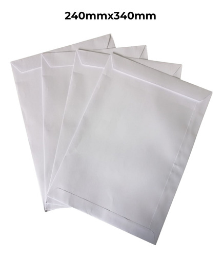 Envelope Saco Branco 240x340 Com 100 Unidades