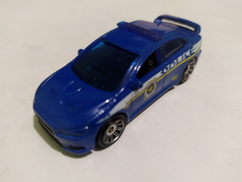 Matchbox Mitsubishi Evolution X Police - 2010 Azul