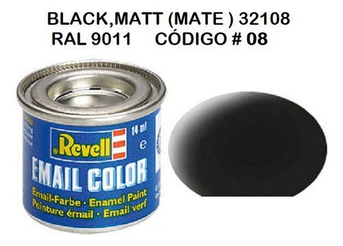 Pintura Para Modelismo De 14ml Black Matt By Revell # 32108