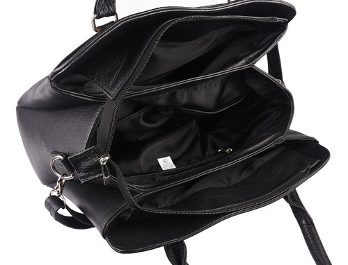 Bolsa 100% Piel Negro Mujer Modelo Sofia